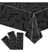 XtraLarge, Black Bats Halloween Table Cloth - 54x108 Inch, Pack of 3 | Halloween Table Cover for ...