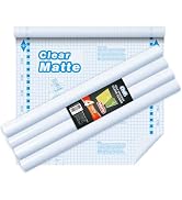 Chell 4 Pack Matte Clear Contact Paper Roll for Books, Crafts and Countertops, Self Adhesive Book...