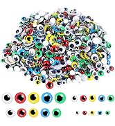 UPINS 1000 Pcs Self Adhesive Googly Wiggle Eyes for DIY, Multi Colors and Sizes Craft Sticker Eyes