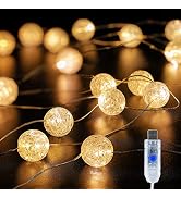 BEEWIN Globe String Lights,10FT 30 LED Decorative Christmas Lights,8 Modes Crystal Crackle Ball L...