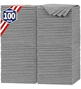 FIXSMITH Shop Towels, Pack of 100, Grey Microfiber Cleaning Cloth Bulk, Microfiber Towels for Car...