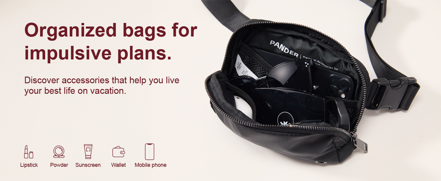 Pander Organized belt bags for impulsive plans
