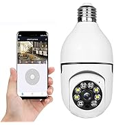 bluedery E27 360° Light Bulb Camera, 2.4GHz & 5G WiFi Security Cameras Wireless, 1080p Night Visi...