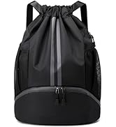 BROTOU Soccer Bags, Football Backpack, Volleyball Bag, Drawstring Backpack with Ball and Shoe Com...