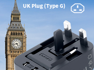 international plug adapter type G power adapter charger