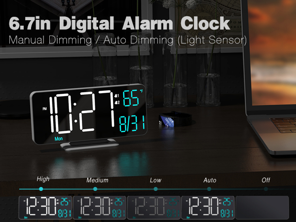 6.7in digital clock