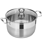 Ohtomber Stainless Steel Stock Pot - 12 Quart Large Cooking Pot with Lid for Pasta, Soup, Spaghet...