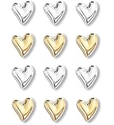 Cute Heart Decorative Magnets,Gold and Silver Fridge Magnets, Small Home Kitchen Magnets Set Deco...