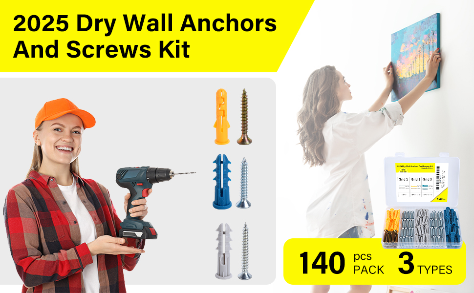 Dry Wall Anchors And Screws Kit