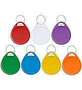 Uniclife 1.5 Inch Colorful Key Tags for Labeling Writable Round Plastic Key Chain Tags with Split...