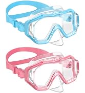 WSTOO Kids Swim Goggles with Nose Cover, HD 3-Window Vision Safe Shatterproof Lens, Anti-Fog-Leak...