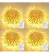 JMEXSUSS 4 Pack 50 LED Battery Operated String Lights | 16.5ft, 8 Modes, Timer, Waterproof, Batte...