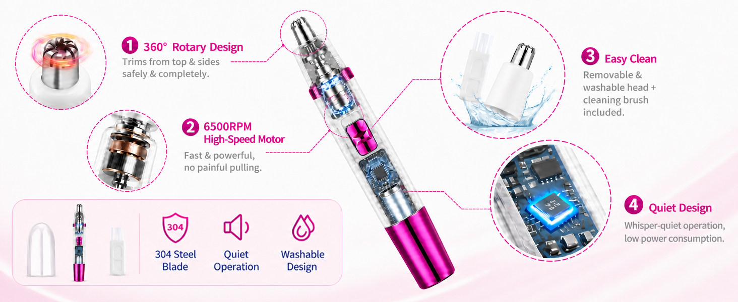 Ear and Nose Hair Trimmer for Women