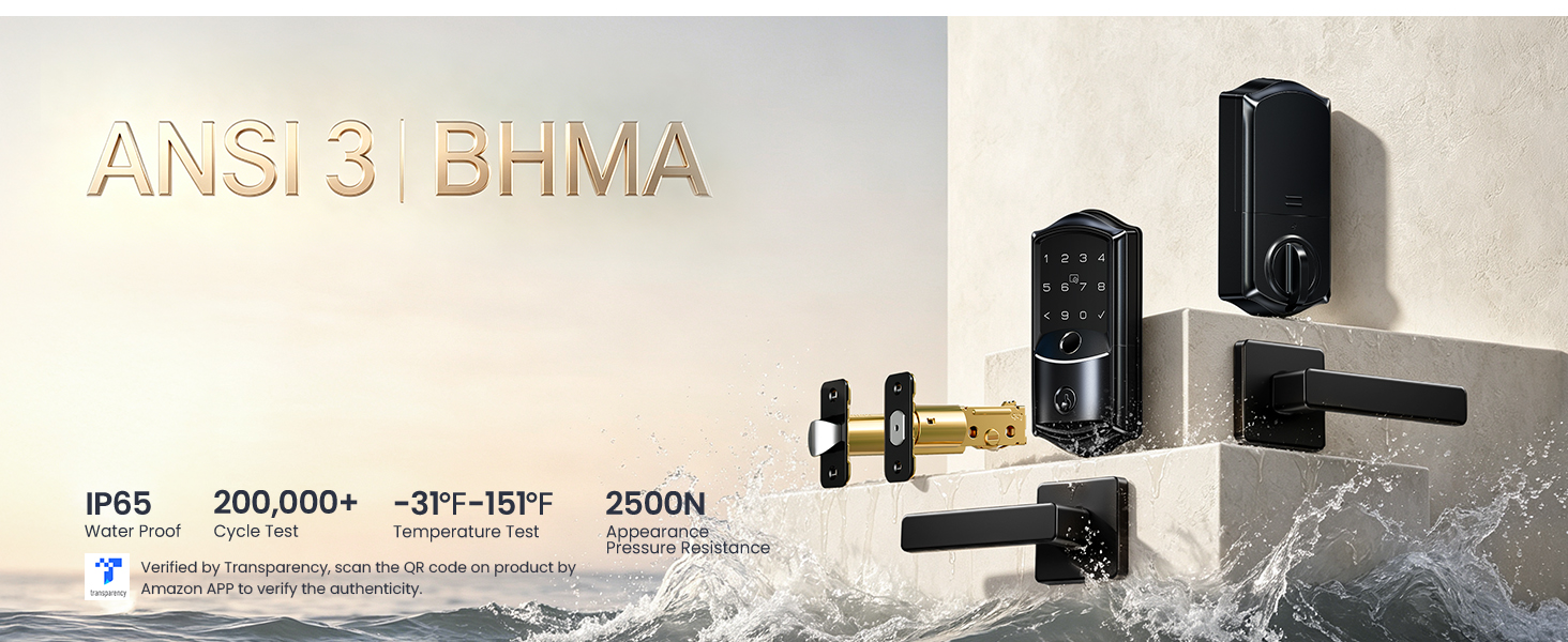 solid zinc alloy BHMAANSI Grade 3 certification door lock