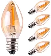C7 LED Bulb, 0.5W Light Candle Bulbs, Amber Glow 5w Incandescent Replacements E12 Candelabra Base...