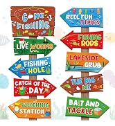 Abilat 20 Pcs Gone Fishing Sign Gone Fishing Birthday Party Decorations Photo Booth Props Fishing...