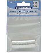 Beadalon Carbon Steel Memory Wire, Round, Ring, Silver Plated, 0.5 oz, Approx. 99 coils