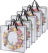 5 Pack Wreath Storage Bag 26x9 Inch Christmas Wreath Storage Container with Zipper and Handles, U...
