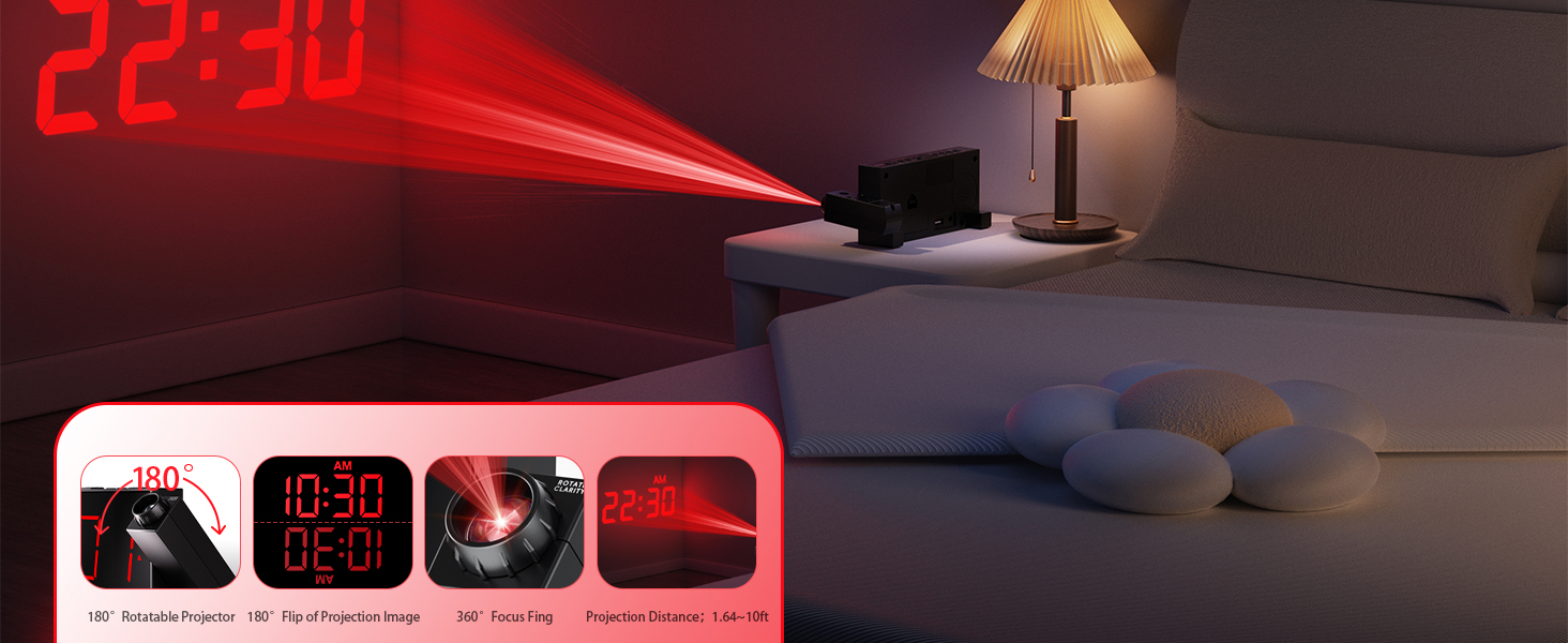 led projection alarm clock