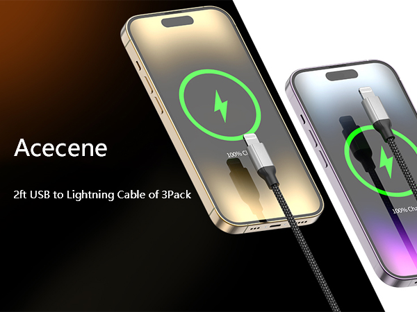 2ft usb to lightning cable fast charging