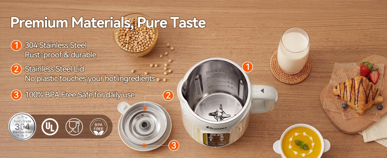 Safe, food-grade stainless steel interior