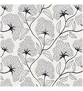 Beige and Black Floral Peel and Stick Wallpaper Boho Contact Paper