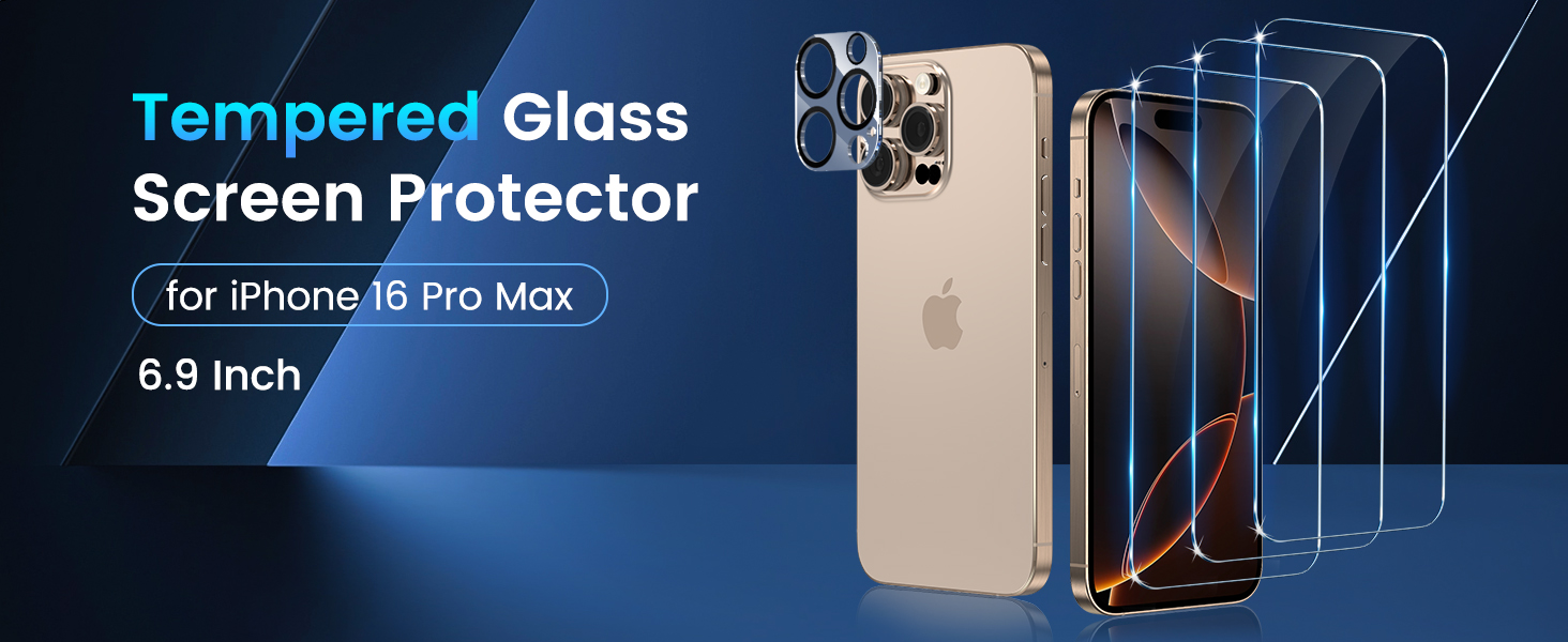 iphone 16 pro max screen protector tempered glass case friendly