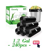 black small 1.2 gallon trash bags, garbage bags, bathroom trash can bin liners, waste basket liner