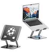 Briteroh Laptop Stand for Desk, Adjustable Metal Foldable Laptop Riser with 360° Rotation & Footb...