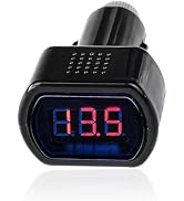 MUQIDA Car LED Cigarette Lighter Voltmeter, DC 12V-24V Vehicle Cigarette Lighter Digital Voltage ...