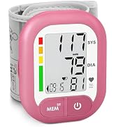 Blood Pressure Monitor Adjustable Wrist Cuff for Home Use Automatic BP Machine Large Digital LCD ...