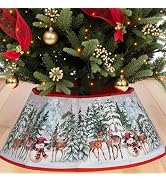 Christmas Tree Collar 24 Inch Snowman Elk High Decorative Base for Christmas Trees Stylish Holida...
