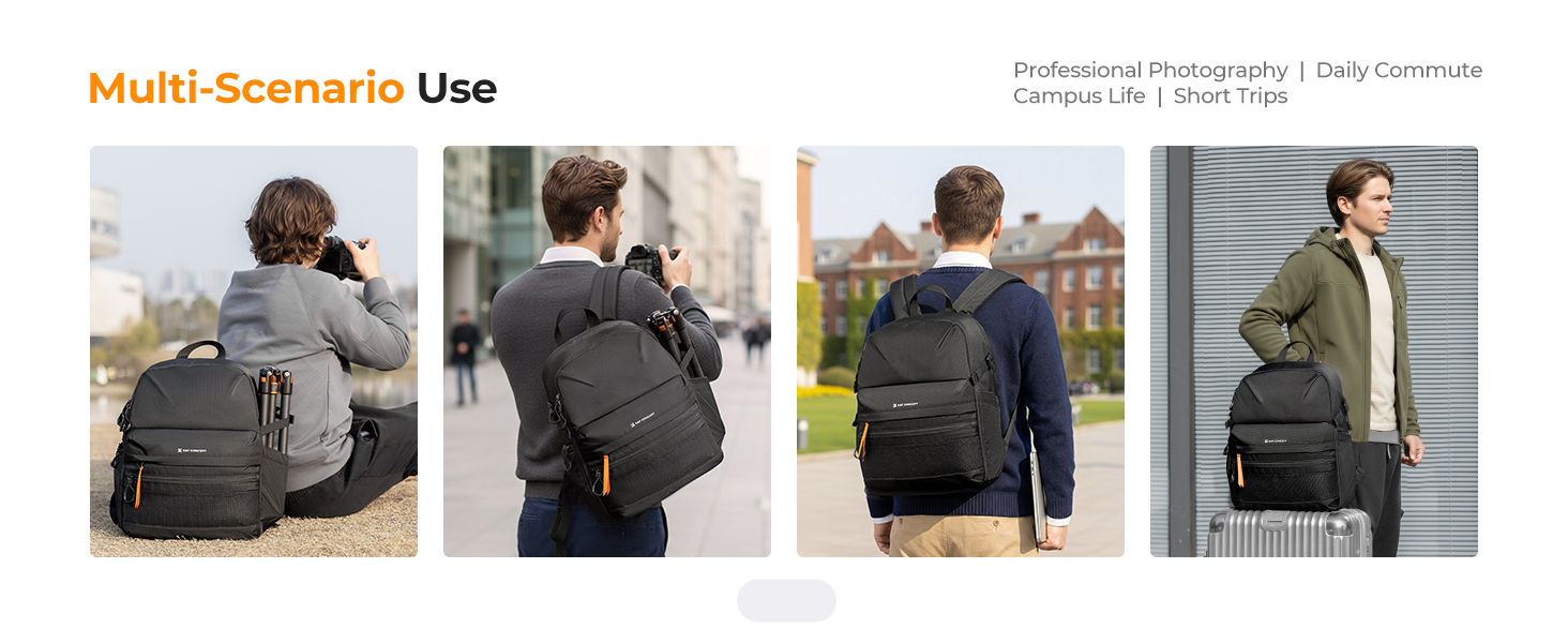 Camera Bags for Photographers with Tripod Strap & Rain Cover