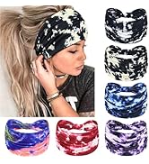 Awumbuk Wide Headbands for Women Knotted No Slip Head Bands Soft Turban Headband Hair Accessories...
