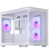 darkFlash Micro-ATX Gaming PC Case, MATX PC Case with 3 x 120mm ARGB Fans, Panoramic View Dual Te...