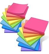 Sticky Notes 3x3 inches, 16 Pads Self-Stick Notes with 8 Bright Colors, Easy to Post for Home, Of...