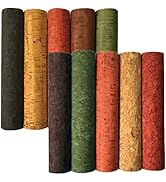 Fbshicung 10 Pcs 8''x12'' Natural Color Retro Faux Leather Sheets,Thin Soft Cork Ribbon Fabric Su...