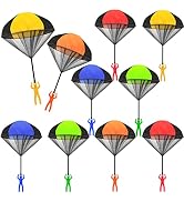 Dshengoo 10 Pcs Parachute Toy,Tangle Free Throwing Parachute Toys,Outdoor Toss It Up Flying Toys ...