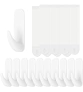 Wall Hooks for Hanging 10 Large Hooks, Heavy Duty Wall Hooks with 10 Strips, Damage Free Adhesive...