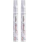 Permanent Paint Pens White Markers - 2 Pack Single color Oil Based Paint Markers, Medium Tip, Qui...