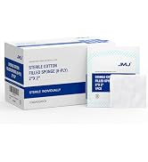 JMU Cotton Gauze Pads 2x2 Sterile Individually Wrapped, 100pcs, 8-ply Woven Gauze Sponges, Nonsti...