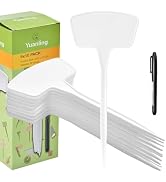 Plant Labels 60Pcs Yuanling for Seedlings Plastic Large Plant Tags T-Type Garden Labels Waterproo...