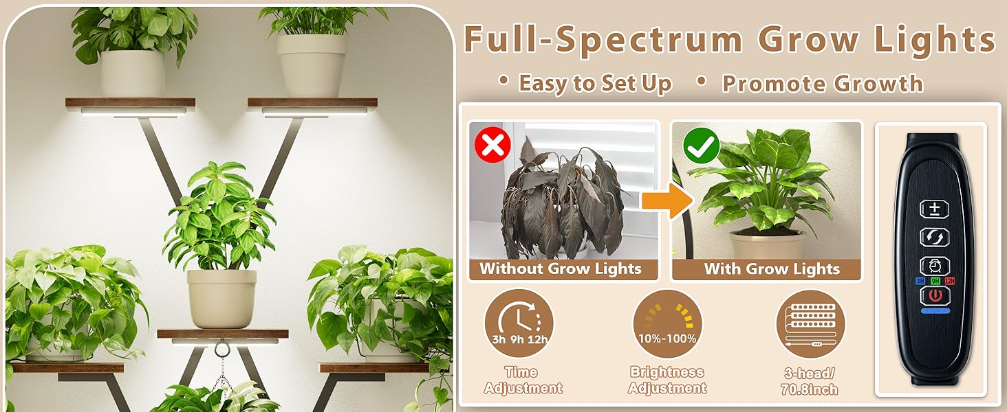 Plant Stand Indoor with Grow Lights for promoting healthy growth of indoor plants