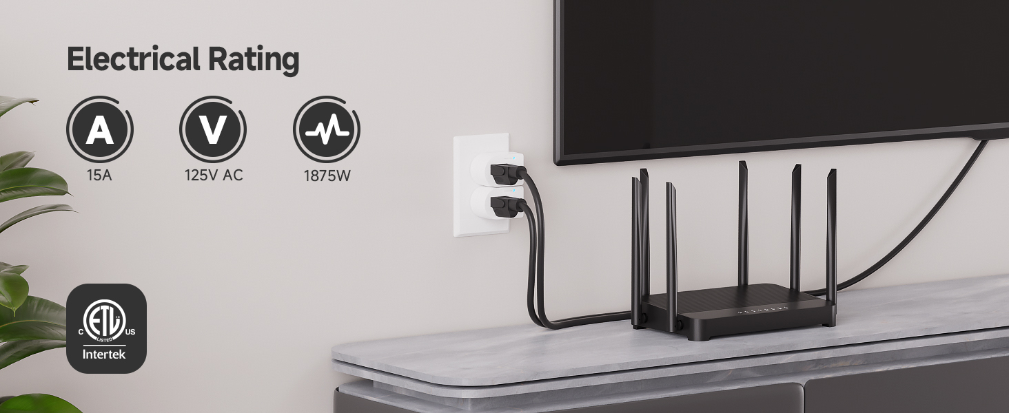 3-Pack Non-Blocking 490 Joules Single Outlet Surge Protector Outlet