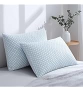 Alkyonos Shredded Memory Foam Cooling Medium Soft Bamboo Viscose Pillows Queen Size Set of 2, Adj...