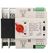 MEKOTRIN Power Automatic Transfer Switch, AC110V 100A Automatic/Manual Transfer Switch, 2P ATS Ge...