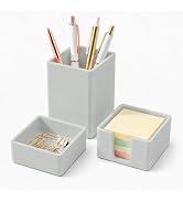 minimaliving Aesthetic Silicone Desk Organizer Set of 3,Modern Office Desk Accessories with Pen H...