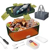 Electric Lunch Box 1.8L Larger 80W Quick Heated Food Heater for Adults Self Heating Lunch Box Por...
