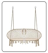 Sorbus Hammock Chair Macrame Hanging Swing Bench, Perfect for Indoor, Outdoor, Teens Girl Bedroom...