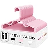 HOUSE DAY Plastic Baby Hangers for Closet 60 Pack, Durable Plastic Kids Hangers for Baby Clothes,...